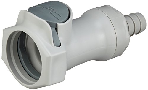 neoLab Polypropylen Schnellkupplung mit Absperrung, Grau, 3/8" Außengewinde, 9.6mm Schlaucholive von neoLab