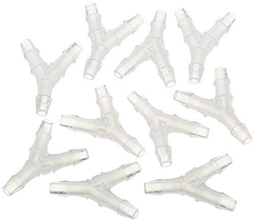 neoLab Polypropylen Y-Schlauchverbinder für 2.4mm-3.4mm Innendurchmesser, Transparent, 10 Stück von neoLab