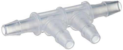neoLab Polypropylen Doppelwinkel Durchfluss-Verbinder für 3mm Schlauch Innendurchmesser, Weiß, 10 Stück von neoLab