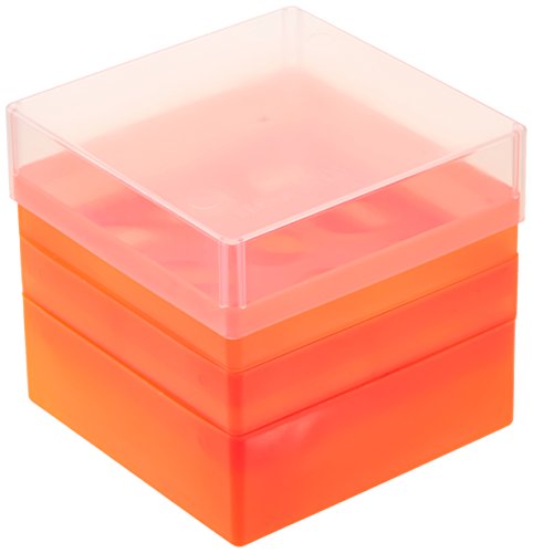 neoLabLine Polypropylen Aufbewahrungsbox für 50 ml-Röhrchen, 3 x 3 Plätze, Orange von neoLab