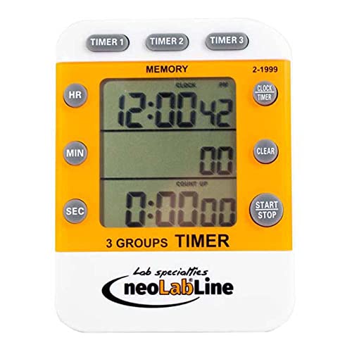 neoLab 2-1999 neoLabLine ABS 3-Kanal Multi-Timer mit Großem Display, 88.7mm Höhe x 68mm Breite, Grau/Weiß/Orange neoLab 2-1999 neoLabLine ABS 3-Kanal Multi-Timer mit Großem Display, 88.7mm Höhe x 68mm Breite, Grau/Weiß/Orange von neoLab