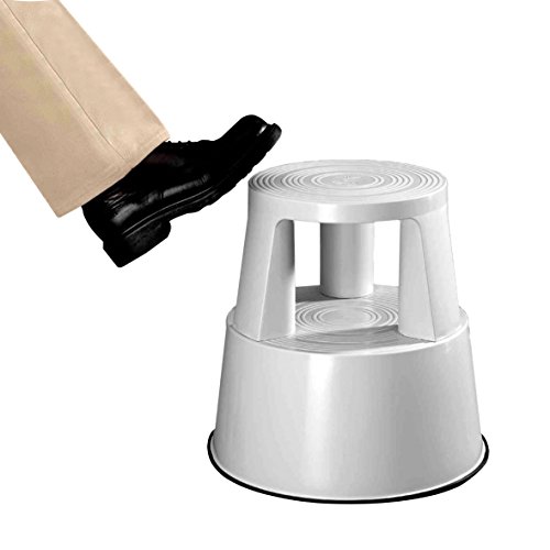 neoLab Fahrbare Rollhocker mit Drei auf Federn Gelagerten Gleitrollen, Lichtgrau, 43,5 cm Durchmesser, 44 cm Höhe von neoLab