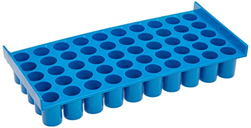 neoLab 2-2333 LaboBox-System, Gestell für Fläschchen bis 12,5 mm, 5 x 10 Plätze, Blau von neoLab