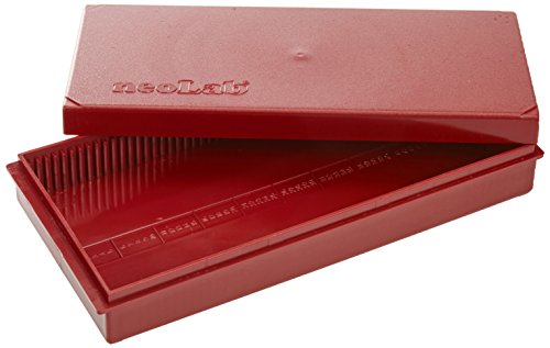 neoLab 2-2348 Objektträger-Kasten für 50 St., PS, Rot von neoLab