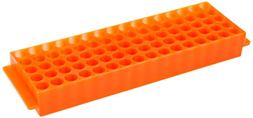 neoLabLine Polypropylen Top-Rack mit 80 Gekennzeichneten Plätzen für Reaktionsgefäße 1,5 ml und 2,0 ml, Orange von neoLab