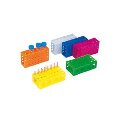 neoLabLine Polypropylen Combi-Röhrchengestell für Verschiedene Gefäße Nutzbar, Autoklavierbar, Blau von neoLab