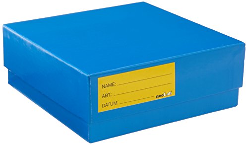 neoLabLine Karton Kryo-Aufbewahrungsbox mit Stülpdeckel, Blau, 136mm x 136mm x 50mm von neoLab