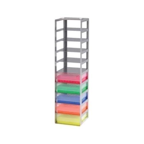 Cryomaster Edelstahl Truhengestell mit 10 Fächer für 75er Box, Silber, 141 mm x 141 mm x 806 mm von neoLab