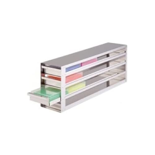 neoLab Edelstahl Schrankeinschub mit Stopp für 50er Boxen, Silber, 148 mm x 580 mm x 245 mm von neoLab
