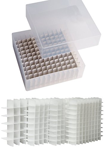 neoLabLine Polypropylen 7 x 7 Plätze Rastereinsätze für 17.0mm Durchmesser Gefäße, Transparent, 5 Stück von neoLab
