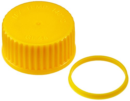 neoLab 2-3065 Verschlusskappe GL 45 mit Ausgießring, PP, Gelb (10-er Pack) von neoLab