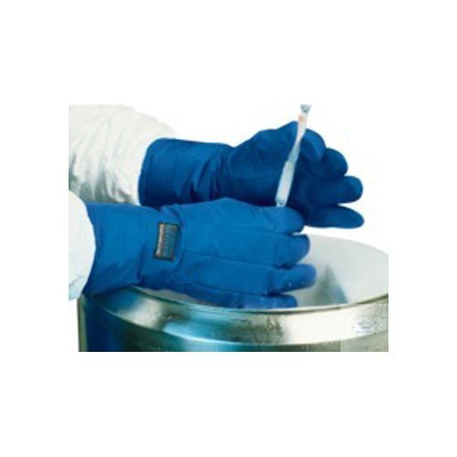neoLab Baumwolle/Polytetrafluorethylen Kryo-Handschuhe, Wasserdicht, Paar, Blau, Größe L, 40 mm Länge von neoLab