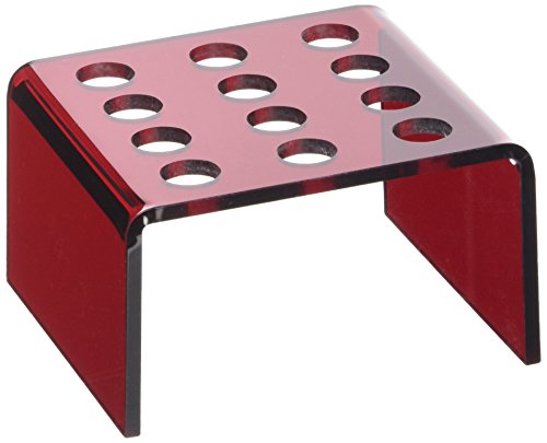 neoLabLine Polymethylmetacrylat Einsatz mit 1,5 ml Inhalt für 3 x 4 Reaktionsgefäße, Rot, 75mm x 75mm x 45mm von neoLab
