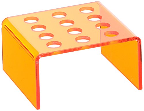 neoLabLine Polymethylmetacrylat Einsatz mit 1,5 ml Inhalt für 3 x 4 Reaktionsgefäße, Orange, 75mm x 75mm x 45mm von neoLab