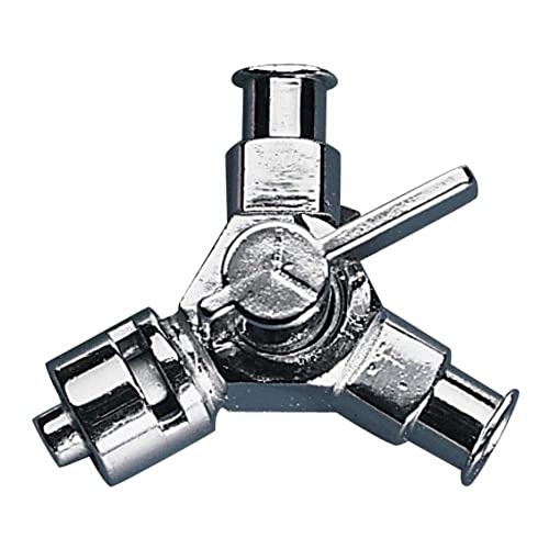 neoLab 2-6285 Messing Y-Hahn mit 3 Luer-Anschlüssen, 2 LLW, 1 LLM, 1.5mm Bohrung, Silber von neoLab