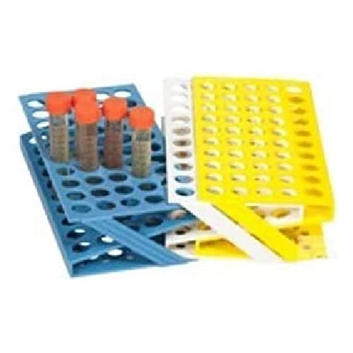 neoLab ABS-Kunststoff Reagenzglasgestell, Z-Form, Weiß, 17mm Bohrung Durchmesser, 225mm x 114mm x 60mm von neoLab
