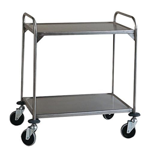 neoLab Edelstahl-Transportwagen, 2 Etagen, 94cm x 50cm x 92cm von neoLab