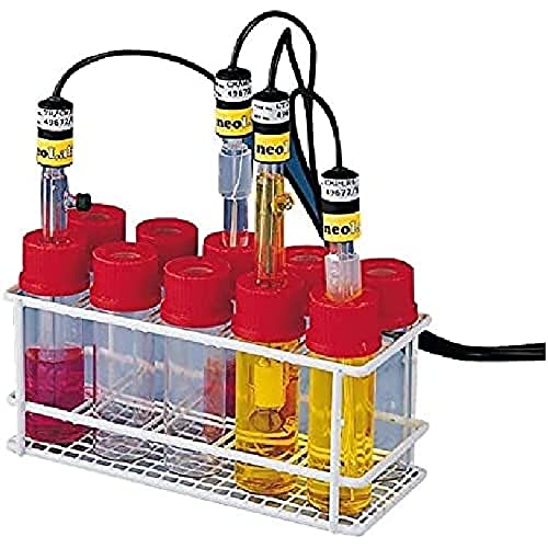 neoLab Elektroden-Aufbewahrungsgestell mit 10 Flaschen, Stahl, Weiß von neoLab
