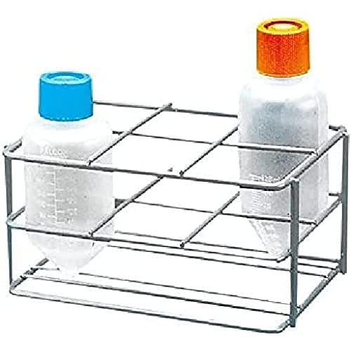 neoLab Stahl Epoxidharzbeschichtet Zentrifugenflaschen-Gestell für 6 Flaschen, Blau, 208mm Länge x 135mm Breite x 102mm Höhe von neoLab