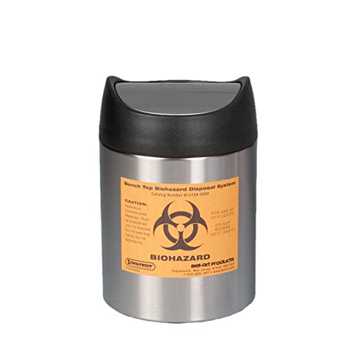 neoLab Edelstahl Tisch-Abfallbehälter mit Sensor, "Biohazard", 1.5L Kapazität, Grau, 170mm Höhe x 127mm Durchmesser neoLab Edelstahl Tisch-Abfallbehälter mit Sensor, "Biohazard", 1.5L Kapazität, Grau, 170mm Höhe x 127mm Durchmesser von neoLab