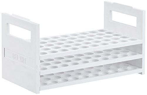 neoLab Polypropylen Wasserbadeinsatz, Sinkend, 5 x 10 Reihen für 13-16mm Durchmesser, Weiß, 21.3mm Länge x 12.7mm Breite x 11.1mm Höhe von neoLab