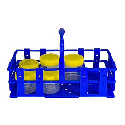 neoLab 6-2608 neoLabLine Polypropylen Multifunktionsrack für Container, 8 Kapazität, 50mm für Gefäße Durchmesser, Blau von neoLab