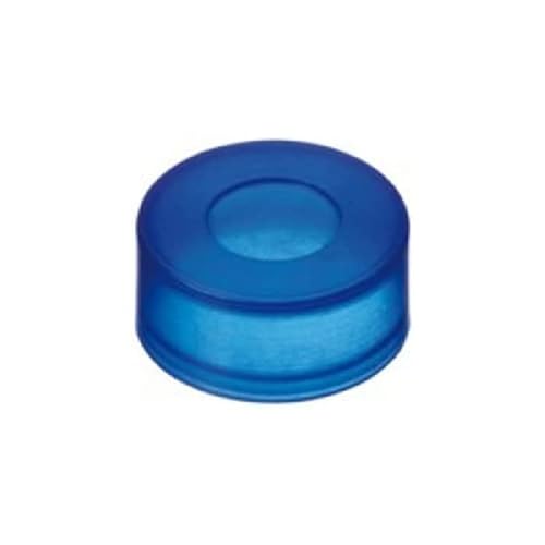 neochrom LDPE Push-On Kappe mit verdünnter Durchstichstelle, Blau, 11mm Durchmesser, 100 Stück von neochrom