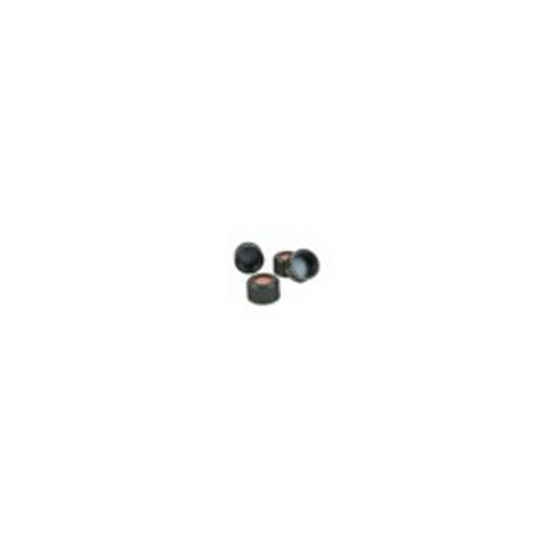 neochrom Polypropylen Kurzgewinde-Schraubkappe mit Silikon/PTFE Loch, PP/PTFE Rot/Silikon Weiß/Transparent, 9mm Durchmesser, 100 Stück von neochrom