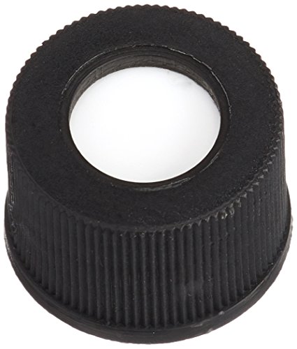 neochrom Polypropylen Schraubkappe mit 1.3mm Silicon/PTFE Loch, Schwarz/Weiß/Rot, 10mm Durchmesser, 100 Stück von neochrom
