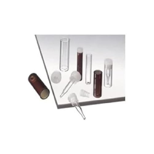 neochrom Borosilikatglas Flachbodengläser mit 8mm PE-Stopfen und Einschubsperre, 1mL Kapazität, Klar, 40mm Höhe x 8.2mm Durchmesser, 100 Stück von neochrom