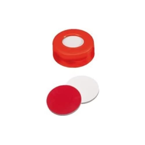 neochrom LDPE Schnappringkappen mit Silikon/PTFE Loch, Weiß/Rot/Blau, 11mm Durchmesser, 100 Stück von neochrom