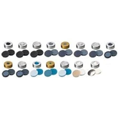 neochrom Bördelkappe mit Magnetisch Silikon/PTFE Loch, Blau/Transparent/Gold, 20mm Durchmesser, 100 Stück von neochrom