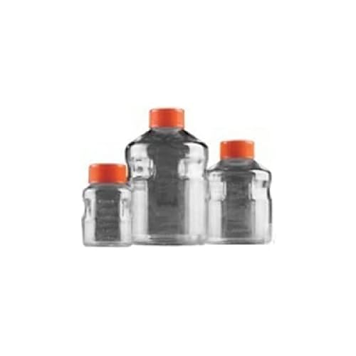 neoLab Polystyrol Lab-Vorratsflaschen für Zellkulturmedien, 1000mL Kapazität, Ttransparent (Kristallklar)/Orange, 24 Stück von neoLab