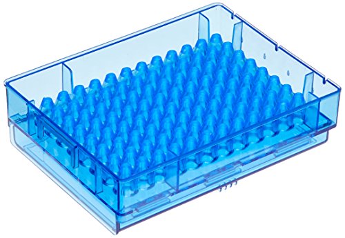 neoLab 7-4736 PCR-Rack mit Deckel, konische Vertiefung für 0,2 mL, PS, Dunkelblau (5-er Pack) von neoLab