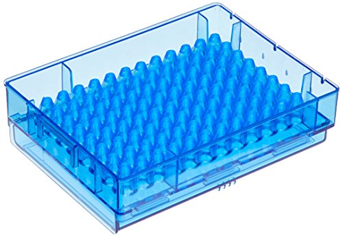 neoLab Polystyrol PCR-Rack mit Deckel, Konischevertiefung für 0.2mL, Dunkelblau, 5 Stück von neoLab