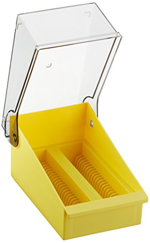 neoLab Polystyrol Objektträger-Magazin mit 50 Plätzen, Gelb, 140mm x 82mm x 86mm von neoLab