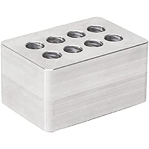 neoLab Aluminiumblock für 5 mL Eppendorf-Reaktionsgefäße, Silber, 115mm x 80mm x 60mm von neoLab