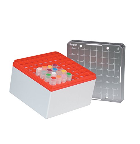 neoLab 7-8022 Kryo-Aufbewahrungsbox PC, 9 x 9 Plätze, 96 mm hoch, Rot (5-er Pack) von neoLab