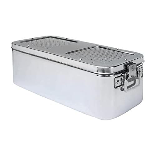 neoLab Edelstahl Transportbehälter, Auslaufsicher, Silver, 46.8L Kapazität, 60cm x 30cm x 26cm von neoLab