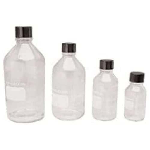 Wheaton Borosilikatglas Media/Labor Flaschen mit Verschluss, Klar, 500mL Kapazität, 188 Höhe, 6 Stück von Wheaton
