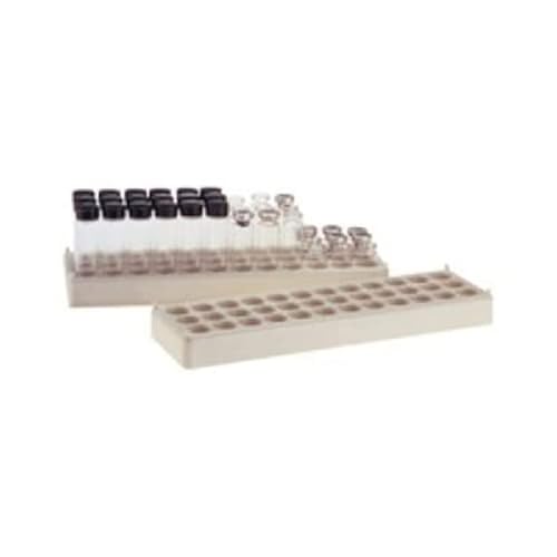 Wheaton Polypropylen Aufbewahrungsrack für 36mm x 22mm Durchmesser Vials, Weiß, 91mm Breite, 28mm Höhe, 5 Stück von Wheaton