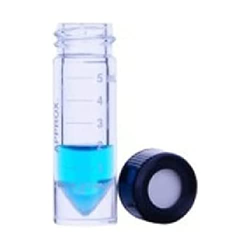 Wheaton Borosilikatglas V-Vial mit Schraubverschluss, Transparent, 3.0mL Kapazität, Graduiert, 50mm Höhe von Wheaton