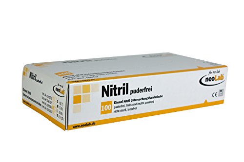 neoLab A18101 neoProtect Nitrilhandschuhe, puderfrei, Größe S (10-er Pack) von neoLab