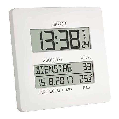 neoLab Acrylnitril-Butadien-Styrol Digitale Funkuhr mit Temperaturanzeige, Weiß, 195mm x 195mm x 27mm von neoLab