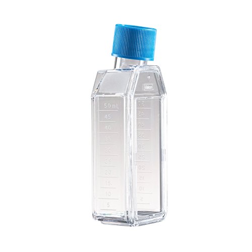 Falcon Polystyrol Zellkulturflaschen, Schräger Hals, 50mL Kapazität, 100 Stück von Falcon