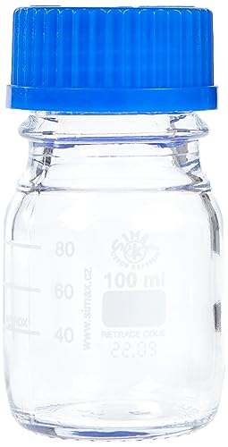 neoLab E-1429 Laborflaschen, GL 45, 100 mL, Iso-Gewinde, Kappe + Ausgießring (10-er Pack) von neoLab
