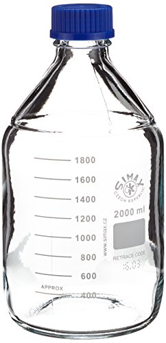 neoLab E-1458 Laborflaschen, GL 45, 2000 mL, Iso-Gewinde, Kappe + Ausgießring (10-er Pack) von neoLab