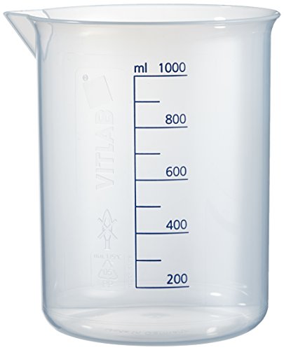 Vitlab Polypropylen Griffinbecher, Hohe Form, Graduiert, Transparent, 1000mL Kapazität, Höhe 147mm Vitlab Polypropylen Griffinbecher, Hohe Form, Graduiert, Transparent, 1000mL Kapazität, Höhe 147mm von Vitlab