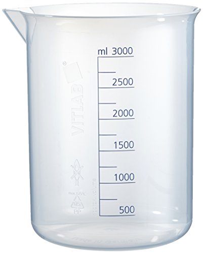 Vitlab Polypropylen Griffinbecher, Hohe Form, Graduiert, Transparent, 3000mL Kapazität, Höhe 212mm Vitlab Polypropylen Griffinbecher, Hohe Form, Graduiert, Transparent, 3000mL Kapazität, Höhe 212mm von Vitlab