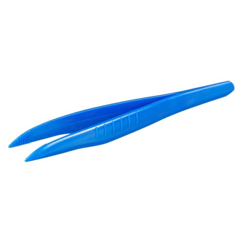 Bürkle Polystyrol Breite Spitze Einmalpinzette, Steril, Blau, 130mm Länge, 100 Stück von neoLab